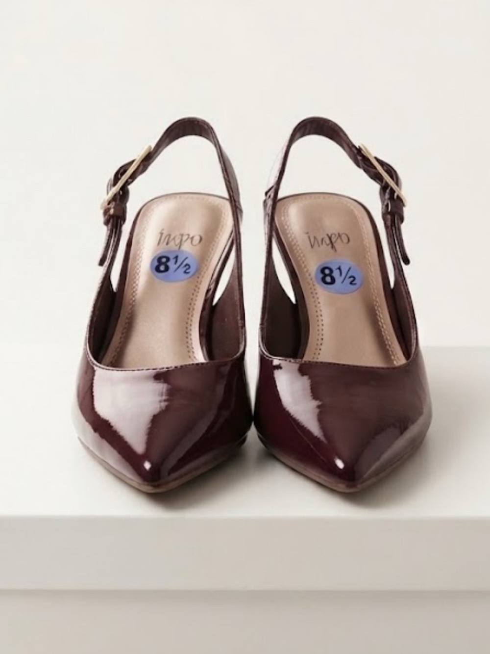Women's Burgundy Patent Slingback Pumps